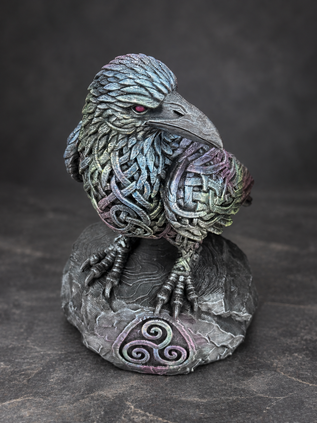 Hand-finished Celtic raven ornament designed and made by Ravenworks Shetland